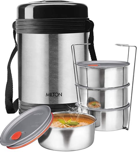 milton stainless steel lunch box set silver|milton lunch box.